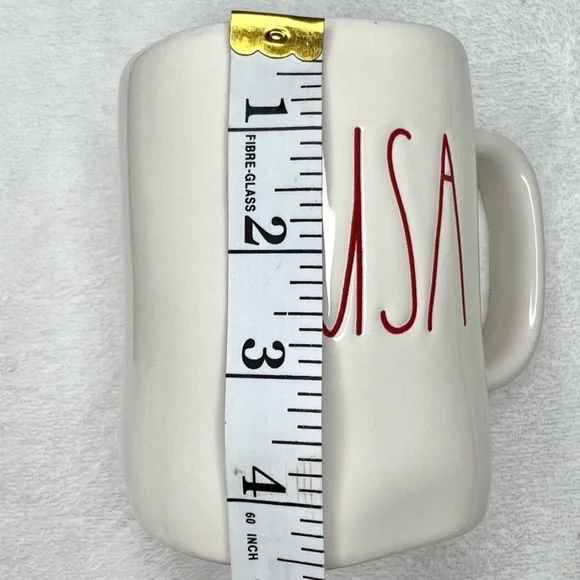 ❌SOLD❌ Rae Dunn NEW USA Large LL Mug Coffee Tea July 4 America Ivory Red Blue - Picture 4 of 14